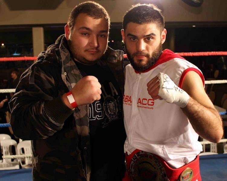 Coaches ringside at fight night