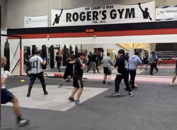 The Rogers Gym floor in full session
