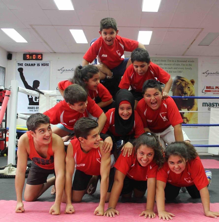 Junior squad pyramid in the ring