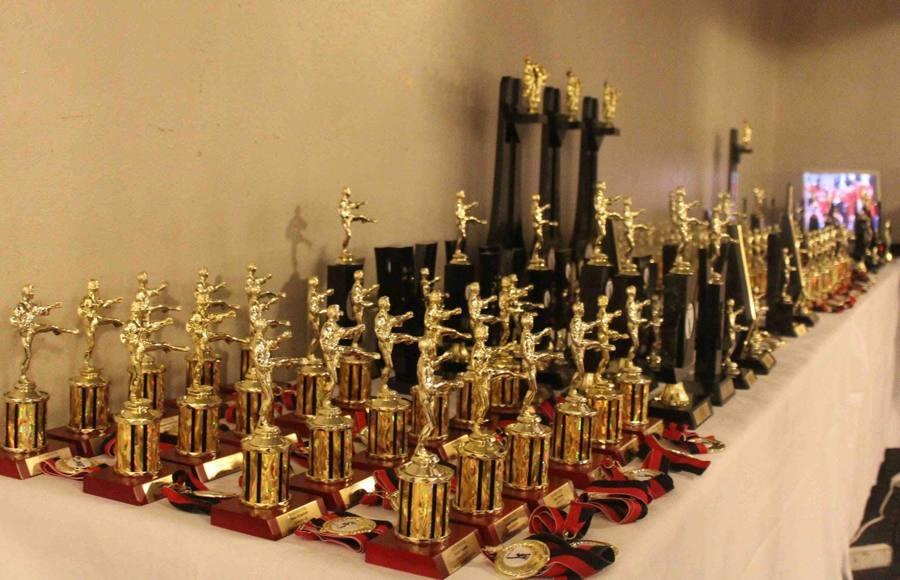 Trophy table at the awards night