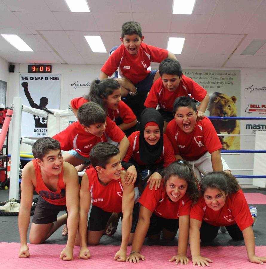The junior squad in the ring