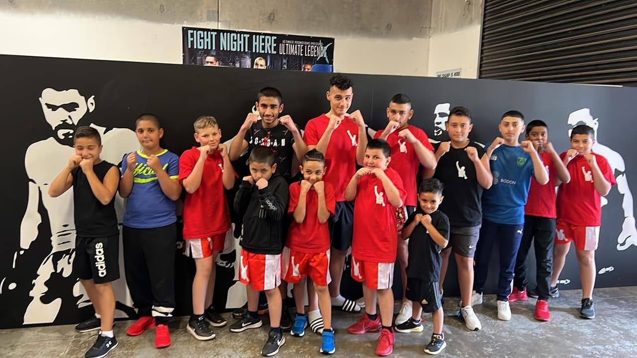 The Rogers Gym kids squad at fight night
